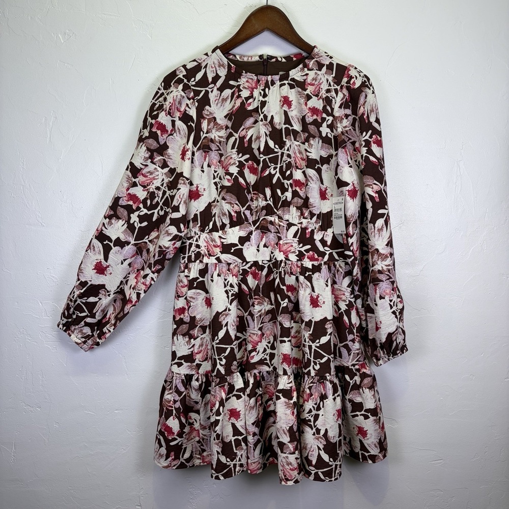 Chelsea 28 NWT Woman's Planterra Blooms Dress Size M Brown Floral Whimsical Twee
